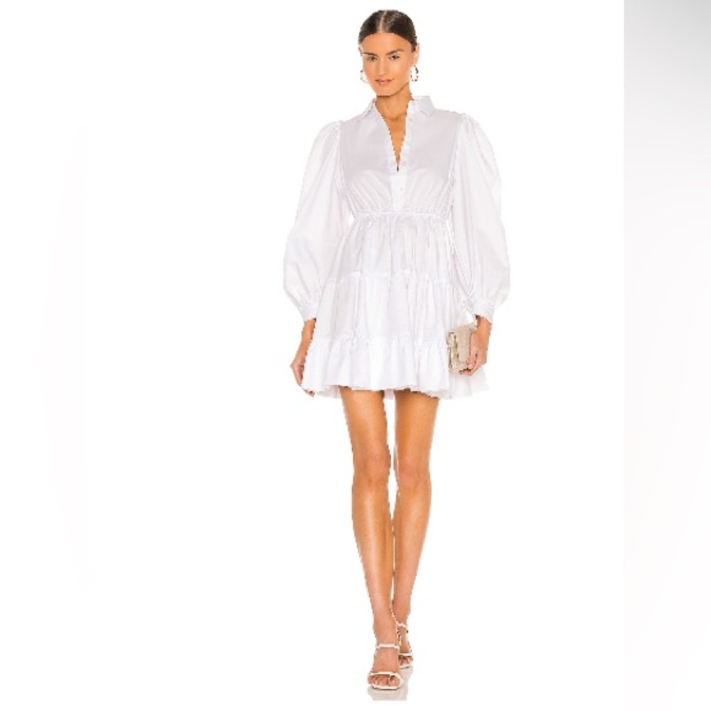 Bardot Mini Poplin Dress in Orchid White